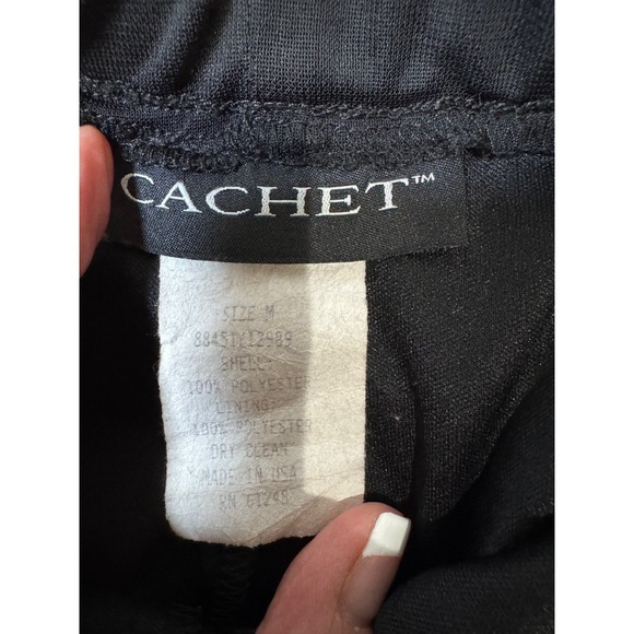 Women's Black Full Length Lined Pants By Cachet size M - Picture 2 of 8